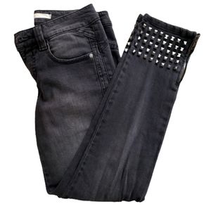 Rachel Roy Black Studded Skinny Jeans Size 24